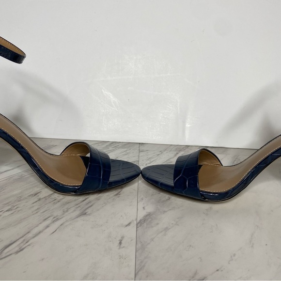 Sam Edelman Yaro Blue Crocodile Block Heel Sandal 9 1/2 M - Picture 6 of 14